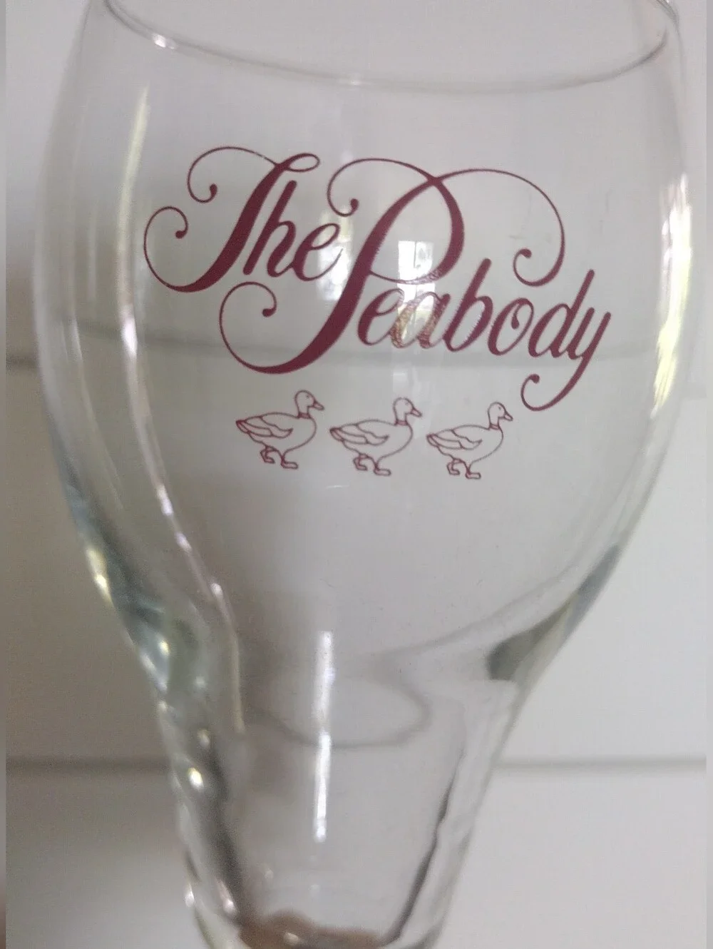 Peabody Hotel Ducks Logo Wine Champagne Glass  Vintage Collectible Souvenir